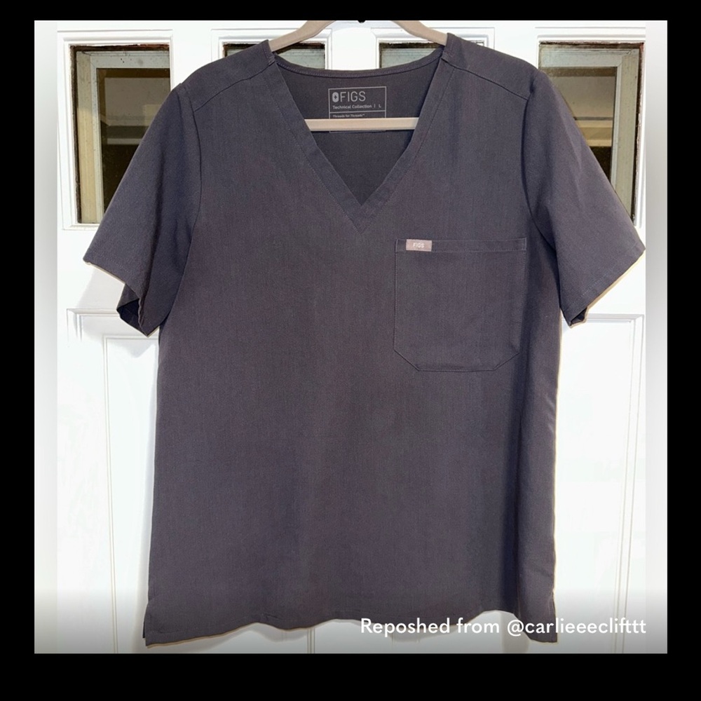 FIGS charcoal Scrub Top